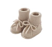 SRTUMEY UK Clearance Chaussons pour bébé nouveau-né Chaussures tricotées au crochet Chaussures confortables pour garçon et fille, beige, 3-6 mois