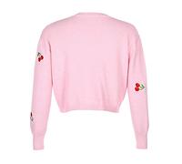 SRTUMEY Veste Cardigan Classique à Manches Longues Femmes Cardigans Cerises Broderie Manches Longues V-Neck Pull rogné Dessus Vestes Légères Longues pour Femmes