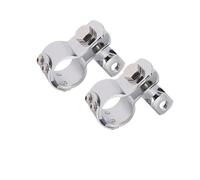 SRTYDCUR Adaptateur de Repose-Pieds chromé 1 1/4" for Moto, Montage mâle, Protection Moteur, Pinces de Fixation compatibles avec Harley Softail Cafe Racer(Silver)