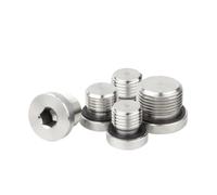 SRTYDCUR Bouchon hexagonal mâle métrique BSP en acier inoxydable 304 avec joint ED, bride à six pans creux, raccord for tuyau d'huile et d'eau(M33x2)