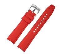 SRTYDCUR Bracelet compatible avec Omega X, compatible Swatch, compatible Seamaster 300, compatible Citizen, bracelet en caoutchouc et silicone à extrémité incurvée for homme femme(Red,20mm)
