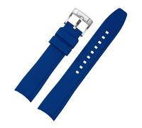 SRTYDCUR Bracelet compatible avec Omega X, compatible Swatch, compatible Seamaster 300, compatible Citizen, bracelet en caoutchouc et silicone à extrémité incurvée for homme femme(Blue,20mm)