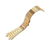 SRTYDCUR Bracelet de montre 21 mm 26 for hommes et femmes, entièrement en acier inoxydable, compatible avec les bracelets AP Royal Oak 15400 26331 15500, boucle déployante(Gold)
