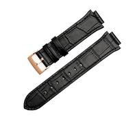 SRTYDCUR Bracelet de montre compatible avec les bracelets en cuir Swarovski for femmes, séries 5027127, 5027131, 5080602 et 5096008, 21 mm à 14(Black rose gold)