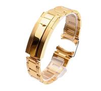 SRTYDCUR Bracelet de montre compatible avec Rolex Daytona Water Ghost Submariner, accessoires de montre, chaîne en acier inoxydable massif, 20 mm, 21 mm(Gold,21mm)