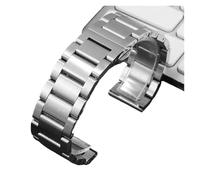 SRTYDCUR Bracelet de montre en acier inoxydable 20 mm, 22, 24, compatible avec les chaînes C-ASIO PRG-600YB, PRW-6600, EQB-501, EFR-303L, argent et noir(Matte silver,24mm)
