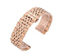 SRTYDCUR Bracelet de montre en acier inoxydable massif à dégagement rapide avec boucle papillon métal(Rose Gold,22mm)