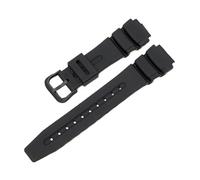 SRTYDCUR Bracelet de montre en caoutchouc 19 mm compatible avec Casio G-Shock DW-290 DW-340 AD-300, bracelet rechange résine noire, étanche, for homme(Black buckle)