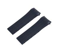 SRTYDCUR Bracelet de montre en caoutchouc et silicone 22 mm, avec boucle déployante, compatible les bracelets Mido Ocean Star Calibre 80 Series(Black,Without buckle)