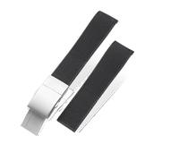 SRTYDCUR Bracelet de montre en caoutchouc et silicone compatible avec les bracelets Longines Conquest HydroConquest L3.742 782 Series 21 mm(Black-silver)