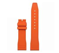SRTYDCUR Bracelet de montre en caoutchouc naturel souple compatible avec les bracelets IWC Big Pilot's TOP 20 mm, 21 et 22 for Breitling(Orange,22MM_GOLD FOLD BUCKLE)