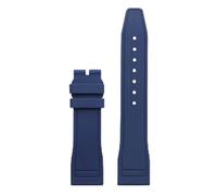 SRTYDCUR Bracelet de montre en caoutchouc naturel souple compatible avec les bracelets IWC Big Pilot's TOP 20 mm, 21 et 22 for Breitling(Dark Blue,20MM_GOLD FOLD BUCKLE)