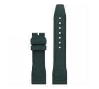 SRTYDCUR Bracelet de montre en caoutchouc naturel souple compatible avec les bracelets IWC Big Pilot's TOP 20 mm, 21 et 22 for Breitling(Dark Green,21MM_GOLD FOLD BUCKLE)