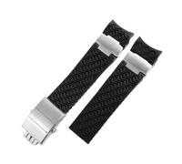 SRTYDCUR Bracelet de montre en caoutchouc silicone 22 mm compatible avec Ulysse Nardin 263 DIVER, extrémité incurvée, accessoires for hommes métal(A-black silver)
