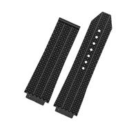 SRTYDCUR Bracelet de montre en caoutchouc silicone compatible avec les bracelets à moyeu roue for hommes, bracelet grande taille(A-black)