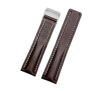 SRTYDCUR Bracelet de montre en cuir 22/24 mm compatible avec Breitling Premier B01 Colt Chronograph Avenger AVIATOR 8, boucle déployante en acier(BNL-5(5),22mmSilver Buckle)