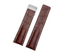 SRTYDCUR Bracelet de montre en cuir 22/24 mm compatible avec Breitling Premier B01 Colt Chronograph Avenger AVIATOR 8, boucle déployante en acier(BNL-3(3),24mmSilver Buckle)