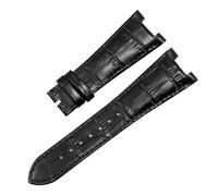 SRTYDCUR Bracelet de montre en cuir compatible avec les montres Patek Philippe 5711 et 5712G Nautilus for hommes et femmes, bracelet de montre concave et convexe, 25-12 mm(Black-no clasp)