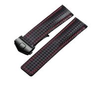 SRTYDCUR Bracelet de montre en cuir veau noir compatible avec Tag Heuer Aquaracer 300 Carrera F1 for homme, 19 mm, 20, 22(Black-black,22mm)