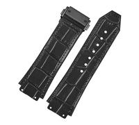 SRTYDCUR Bracelet de montre en cuir véritable compatible avec la série Big Bang, bracelet en cuir de vache for homme, avec outils et accessoires, 26 x 19 mm(Black-black bucke)