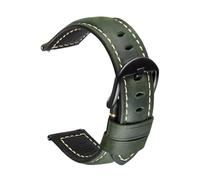 SRTYDCUR Bracelet de montre en cuir véritable for homme, 20/22/24/26 mm, boucle acier inoxydable, style rétro, Crazy Horse, accessoire rechange(Army green black,24mm)