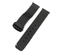 SRTYDCUR Bracelet de montre en maille milanaise 20 mm/22 mm, en acier inoxydable, compatible avec Omega, compatible avec Seamaster 007, boucle déployante, bracelet universel(Black,20mm)