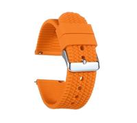 SRTYDCUR Bracelet de montre en silicone 18 mm, 20 mm, 22 mm, à dégagement rapide, compatible avec les bracelets Seiko, souple, sport, étanche, en caoutchouc, accessoire(Orange,18mm)