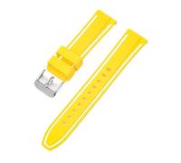 SRTYDCUR Bracelet de montre en silicone 20 mm compatible avec Omega X Swatch Joint MoonSwatch, bracelet bicolore sport à dégagement rapide for hommes et femmes(Yellow white)