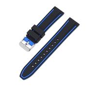 SRTYDCUR Bracelet de montre en silicone 20 mm compatible avec Omega X Swatch Joint MoonSwatch, bracelet bicolore sport à dégagement rapide for hommes et femmes(Black blue)
