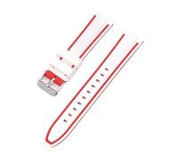 SRTYDCUR Bracelet de montre en silicone 20 mm compatible avec Omega X Swatch Joint MoonSwatch, bracelet bicolore sport à dégagement rapide for hommes et femmes(White red)