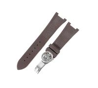 SRTYDCUR Bracelet de montre en silicone compatible avec les bracelets de montre Patek Philippe 5711 et 5712G, interface spéciale, accessoires de bracelet, 25 mm x 13 mm(Brown-silver-A)