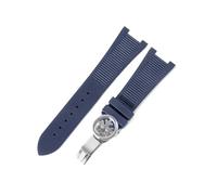 SRTYDCUR Bracelet de montre en silicone compatible avec les bracelets de montre Patek Philippe 5711 et 5712G, interface spéciale, accessoires de bracelet, 25 mm x 13 mm(Blue-silver-A)