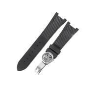 SRTYDCUR Bracelet de montre en silicone compatible avec les bracelets de montre Patek Philippe 5711 et 5712G, interface spéciale, accessoires de bracelet, 25 mm x 13 mm(Black-silver-A)
