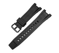 SRTYDCUR Bracelet de montre en silicone for homme, compatible avec Casio G-Shock GST-S100 S110 S210 S300 W300 B100, 26 x 14 mm(Black black)