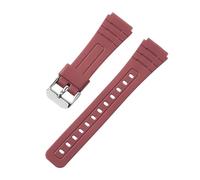 SRTYDCUR Bracelet de montre en silicone souple 18 mm compatible avec CASIO F91W W-800H for W800H SGW400 F91W F84 F105/108 A158/168 AE1200/1300(Deep red)