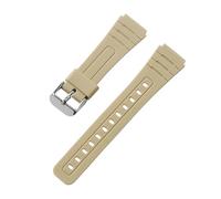 SRTYDCUR Bracelet de montre en silicone souple 18 mm compatible avec CASIO F91W W-800H for W800H SGW400 F91W F84 F105/108 A158/168 AE1200/1300(Beige)