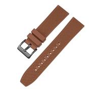 SRTYDCUR Bracelet de montre plongée en caoutchouc fluoré qualité supérieure, 20 mm/22 mm, FKM, à dégagement rapide, compatible avec Omega, MoonSwatch, Seamaster 300(Brown black clasp,20mm)