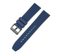SRTYDCUR Bracelet de montre plongée en caoutchouc fluoré qualité supérieure, 20 mm/22 mm, FKM, à dégagement rapide, compatible avec Omega, MoonSwatch, Seamaster 300(Blue black clasp,22mm)