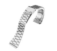 SRTYDCUR Bracelet de montre rechange en acier inoxydable 18 mm, compatible avec Casio F-91W F105 F108 A158W A168 AE1200 AE1300(Silver)