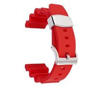 SRTYDCUR Bracelet de montre rechange en silicone for Seiko, compatible avec Prospex SKX007, Tuna Sumo Turtle, anneau métallique, 22 mm(Red-silver buckle)