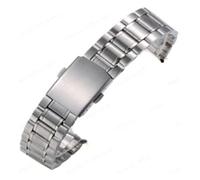 SRTYDCUR Bracelet de montre universel en métal for homme, 12/14/16/18/20/22/24 mm, maillons en acier inoxydable, fermoir déployant(Silver,24mm)