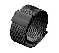 SRTYDCUR Bracelet de montre universel milanais en maille d'acier inoxydable, 10-22 mm, noir, argent, or, rose, for hommes et femmes(Black,22mm)