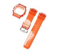 SRTYDCUR Bracelet de protection for montre Casio G-Shock DW-5600 DW-5000 GW-M5610 GLX-5600, bracelet en caoutchouc et silicone transparent(Red,5610 series)