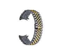 SRTYDCUR Bracelet de rechange en acier inoxydable 316L 20 mm, maillons à vis solides et incurvés, compatible avec les montres Datejust Rolex President(Black Yellow,21mm)
