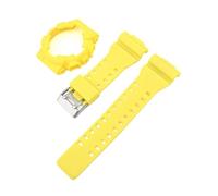 SRTYDCUR Bracelet de rechange en caoutchouc et silicone mat for montre Casio G-Shock GA-100, GA-110, GA-120, GA-140, GD-100, GAX-100, GLS-100(Yellow)