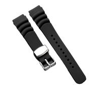 SRTYDCUR Bracelet de rechange en silicone et caoutchouc, étanche, 20 mm/22 mm, for montre de sport, compatible avec les ceintures Seiko SKX007 et SKX009(Black,20mm)