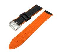 SRTYDCUR Bracelet de rechange en silicone et fibre carbone for montre homme, 18 mm, 20, 22, cuir, caoutchouc résistant à la transpiration, orange(Orange,20mm)