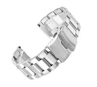 SRTYDCUR Bracelet en acier inoxydable 18 mm, 20, 22, 24, boucle déployante, bracelet universel(Silver,18mm)
