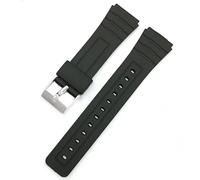 SRTYDCUR Bracelet en caoutchouc silicone 12/14/16/18/20/22 mm, compatible avec Casio W800H A158/168 AE1200/1300 F91W F84, accessoires for montres hommes et femmes(Black-silver,12mm)