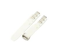 SRTYDCUR Bracelet en caoutchouc surélevé 20 mm x 10 mm, noir et blanc, en silicone, boucle déployante, chaîne de rechange compatible avec la montre Cartier 21 Chronoscaph(White Silver)